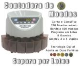 Máquina de contar moeda, contadora de moedas, conta até 270